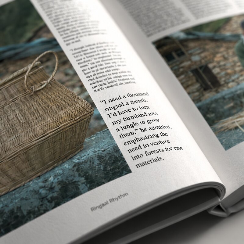 A weaver’s words beside the work.
