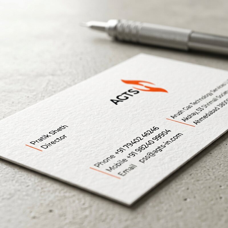 The card, with the mark set at the top.
