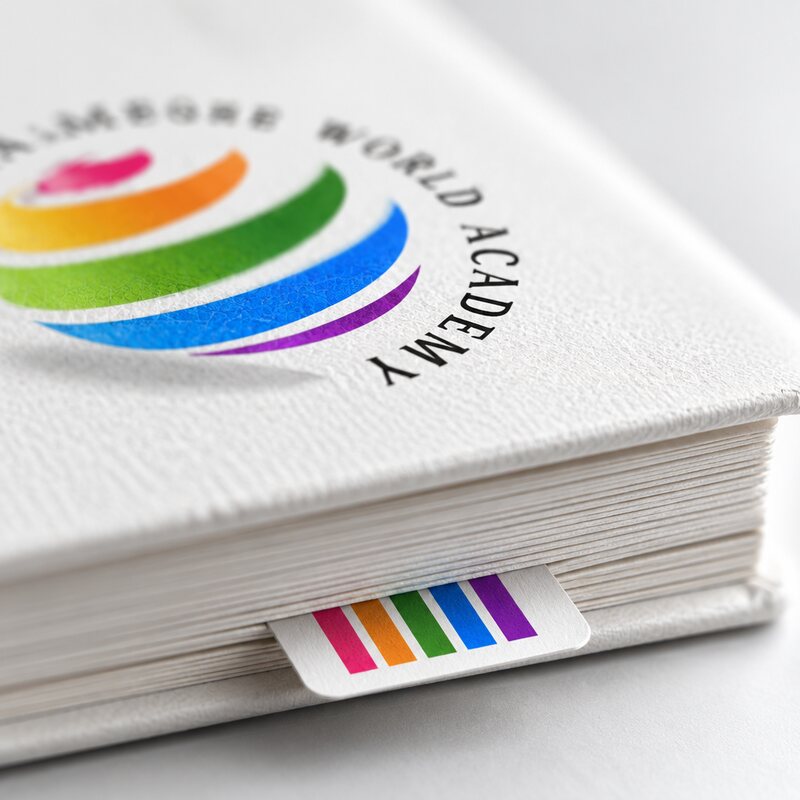 Notebook with the banded colour tab.
