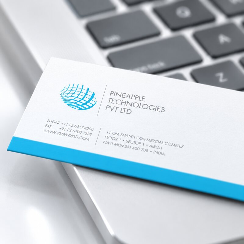 Envelope with the cyan band.