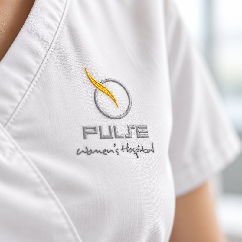 Embroidered on a uniform.
