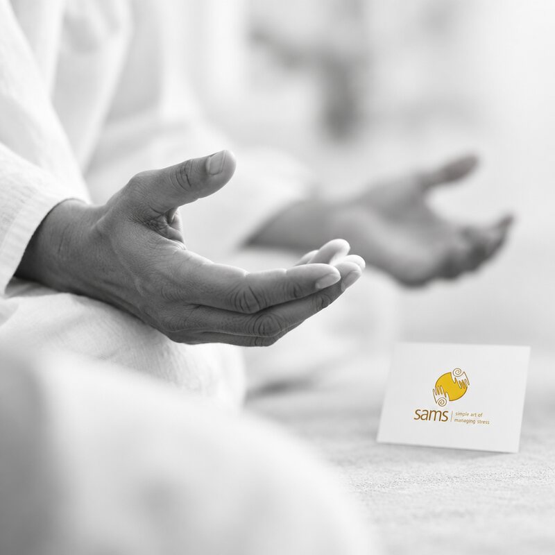 Business card and the open-hand gesture.