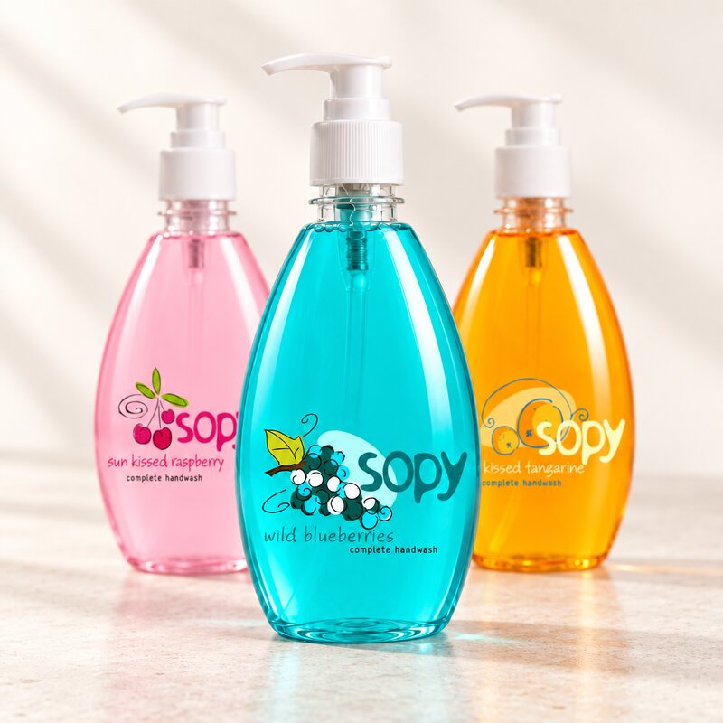 Three fragrances, three colours.