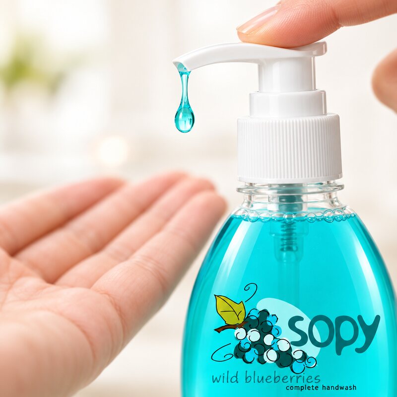 A drop, into the hand.